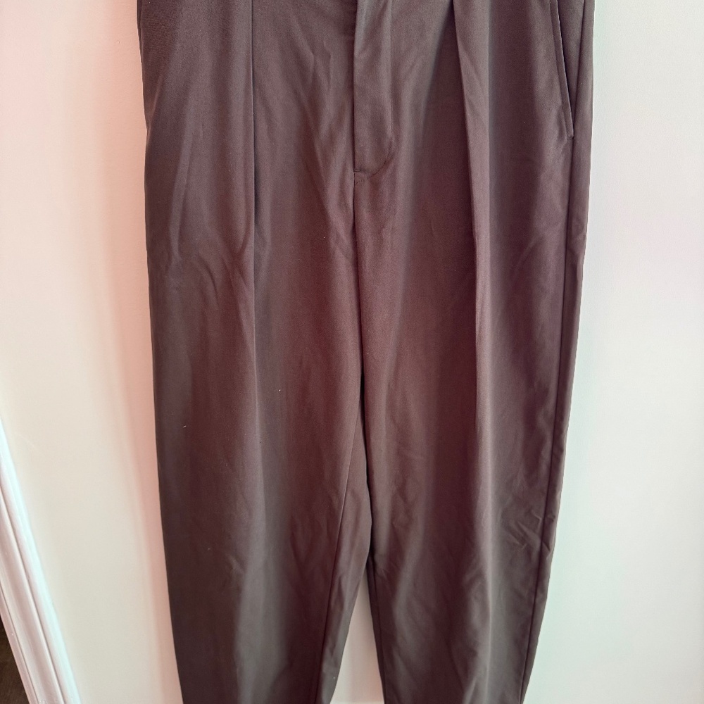 GU Chocolate Brown Dress Pants | Elastic Waist | M | Office Ready